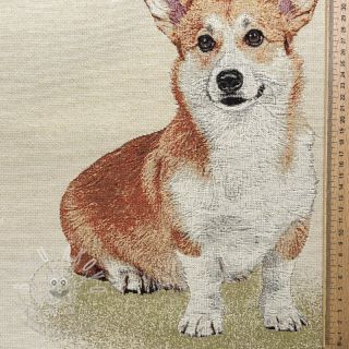 Dekorační látka GOBELIN PREMIUM Sitting Corgi Dog PANEL