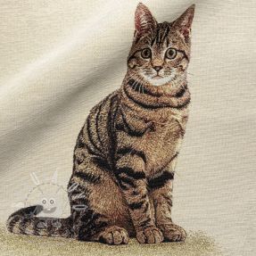 Dekorační látka GOBELIN PREMIUM Sitting Kitten Cat PANEL