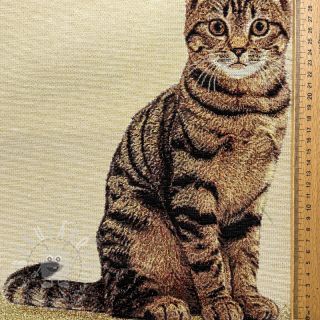 Dekorační látka GOBELIN PREMIUM Sitting Kitten Cat PANEL