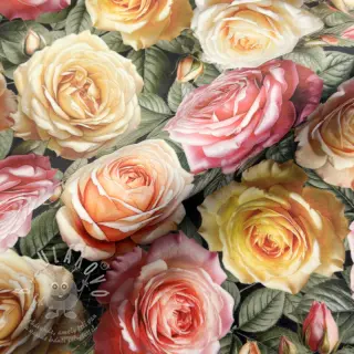 Dekorační látka VELVET Romantic Rose Charm