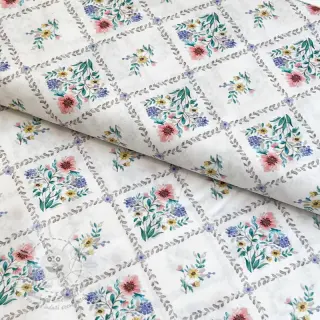 Bavlněná látka Flowers Tara off white design A digital print