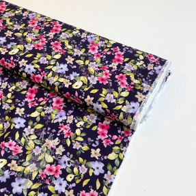 Viskóza RADIANCE Flower Uma navy digital print