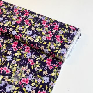 Viskóza RADIANCE Flower Uma navy digital print
