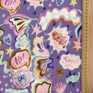 Úplet Shells lavender digital print