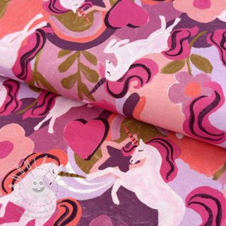 Úplet Unicorns mauve digital print