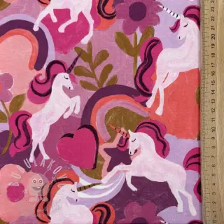 Úplet Unicorns mauve digital print