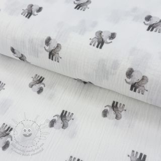 Dvojitá gázovina/mušelín Animals design A digital print ORGANIC