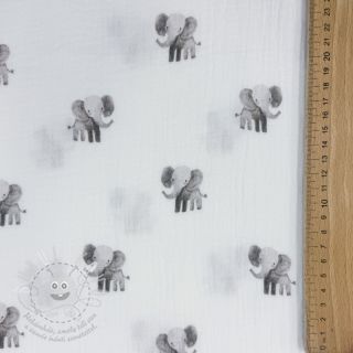 Dvojitá gázovina/mušelín Animals design A digital print ORGANIC