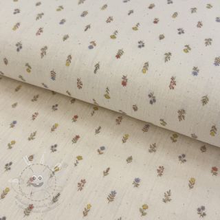 Dvojitá gázovina/mušelín Flowers Mia digital print ORGANIC