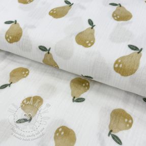 Dvojitá gázovina/mušelín Pears design B digital print