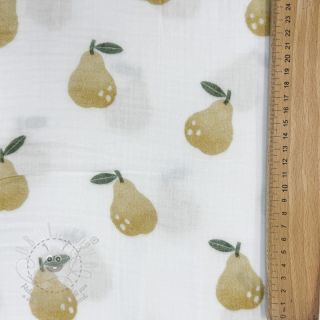 Dvojitá gázovina/mušelín Pears design B digital print