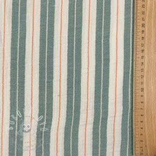 Dvojitá gázovina/mušelín YARN DYED Line green