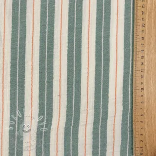Dvojitá gázovina/mušelín YARN DYED Line green