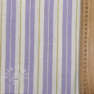 Dvojitá gázovina/mušelín YARN DYED Line purple