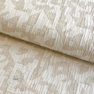 Bavlněná látka se lnem JACQUARD Abstarct natural
