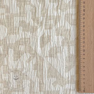 Bavlněná látka se lnem JACQUARD Abstarct natural