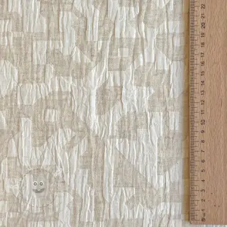 Bavlněná látka se lnem JACQUARD Abstarct natural
