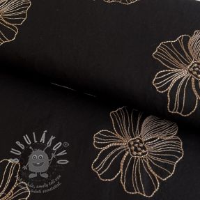 Viskóza se lnem EMBROIDERY Flower Maya black