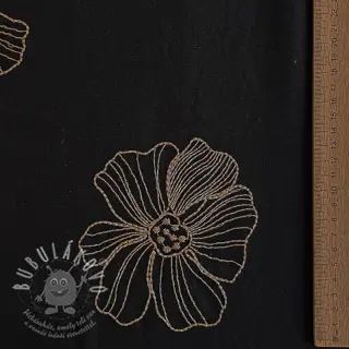 Viskóza se lnem EMBROIDERY Flower Maya black