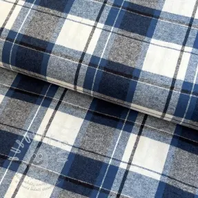 Bavlněná látka YARN DYED CHECK BRUSHED Silva design A