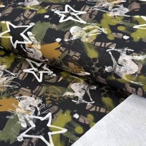 Teplákovina Graffiti army green digital print
