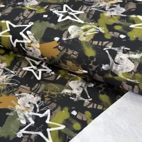 Teplákovina Graffiti army green digital print