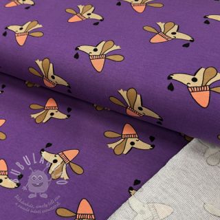 Teplákovina Dogs and hearts purple