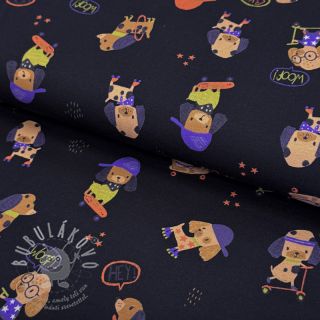 Úplet Dogs navy digital print