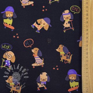 Úplet Dogs navy digital print