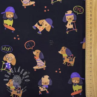 Úplet Dogs navy digital print