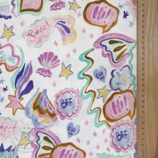 Úplet Shells white digital print