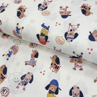 Úplet Dogs white digital print