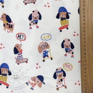 Úplet Dogs white digital print