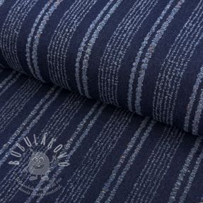 JEANS DENIM JACQUARD Disstresse stripes indigo