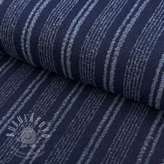 JEANS DENIM JACQUARD Disstresse stripes indigo