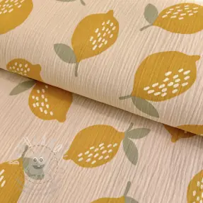 Dvojitá gázovina/mušelín Lemons sand
