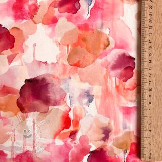 Viskóza ROSELLA STRETCH Abstract pink digital print