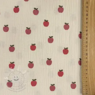 Dvojitá gázovina/mušelín Fruits apple natural