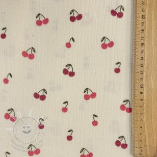 Dvojitá gázovina/mušelín Fruits cherry natural