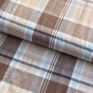 Viskóza se lnem YARN DYED Checks taupe