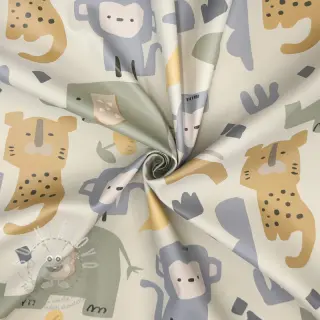 Látka na pláštěnku Safari animals ecru
