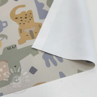 Látka na pláštěnku Safari animals ecru