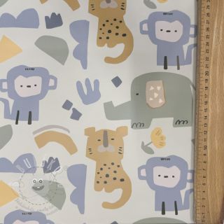 Látka na pláštěnku Safari animals ecru
