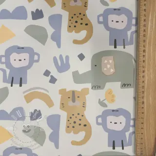 Látka na pláštěnku Safari animals ecru