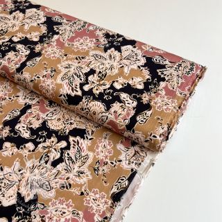 Viskóza SATIN Flowie Noe black digital print