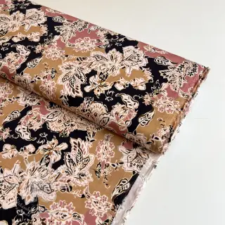 Viskóza SATIN Flowie Noe black digital print