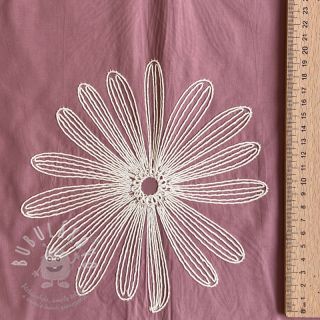 Bavlněná látka EMBROIDERY Flowie mauve