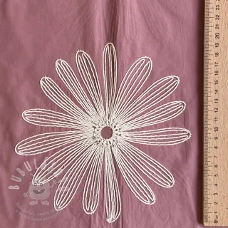 Bavlněná látka EMBROIDERY Flowie mauve