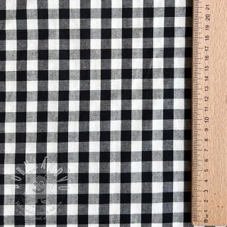 Bavlněná látka Checks black white 1-side border
