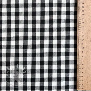 Bavlněná látka Checks black white 1-side border